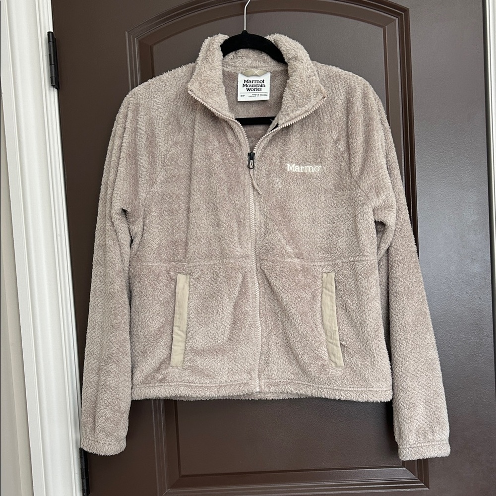 Marmot Women’s Cream Sherpa Fleece Jacket Full Zip Size S